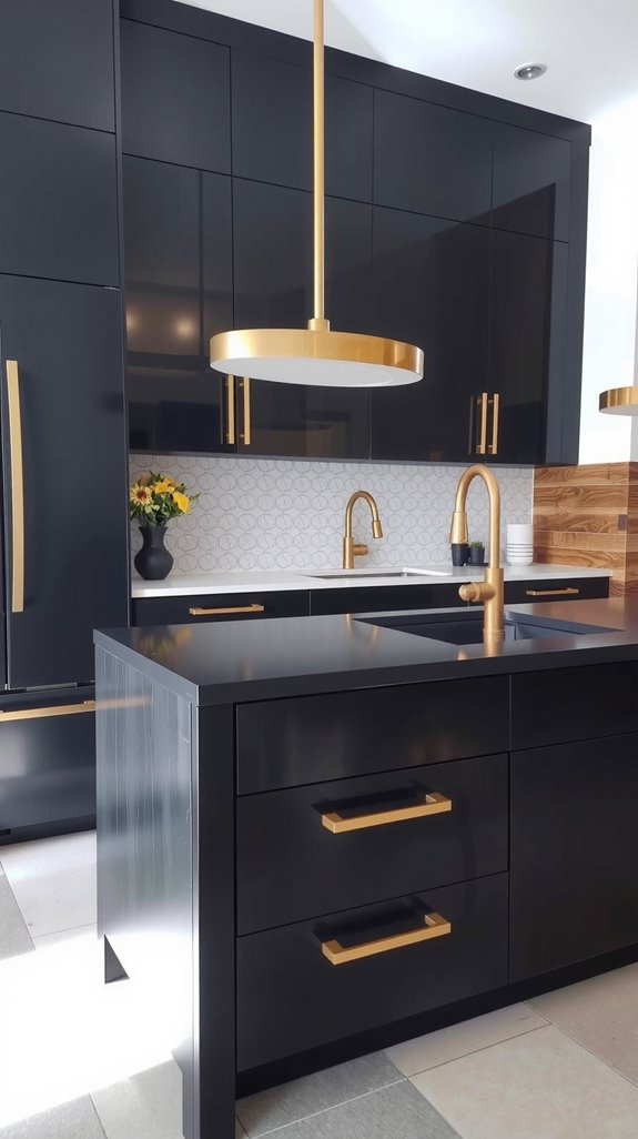 sophisticated matte black gold