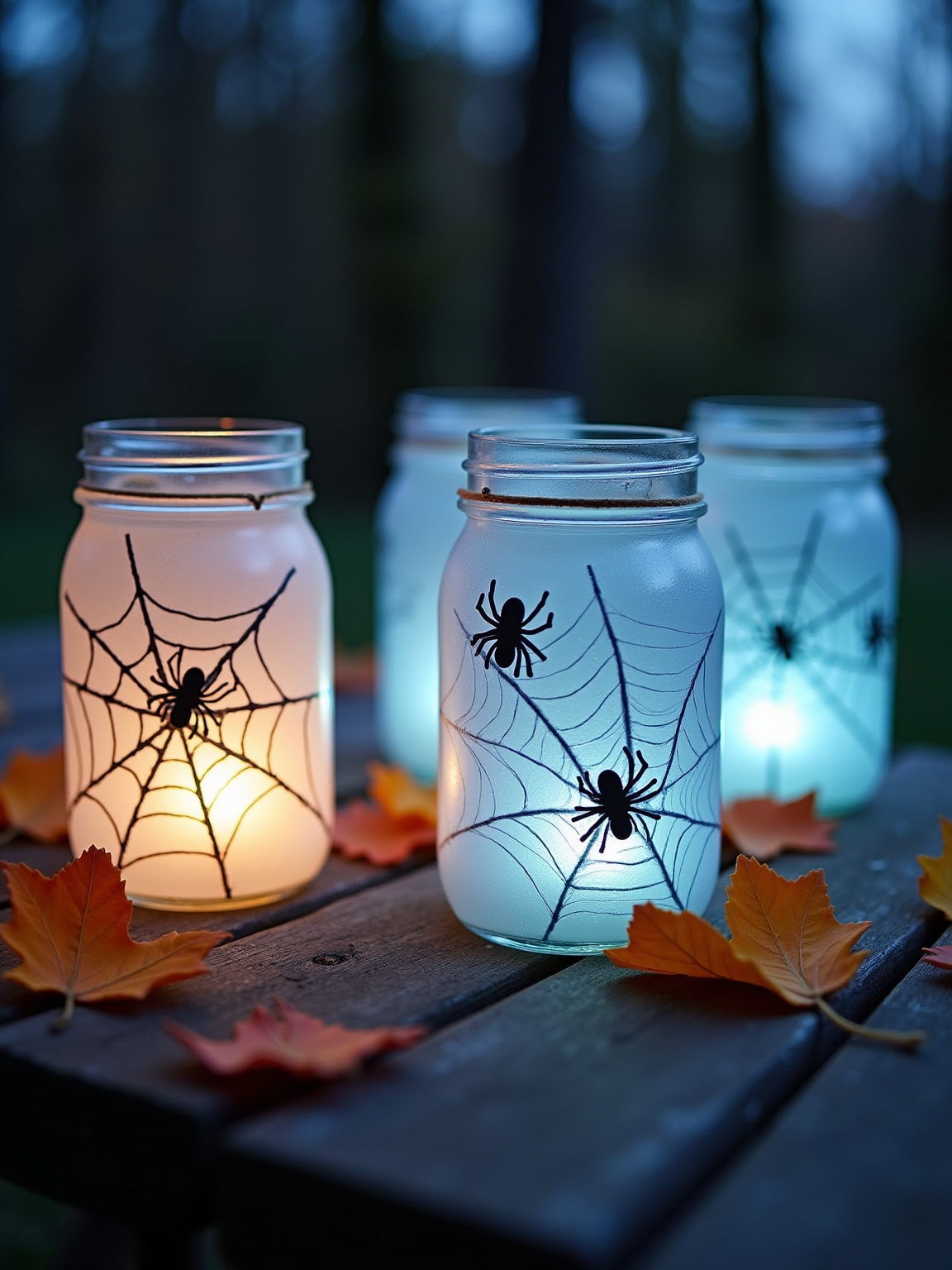 spider web jar decoration