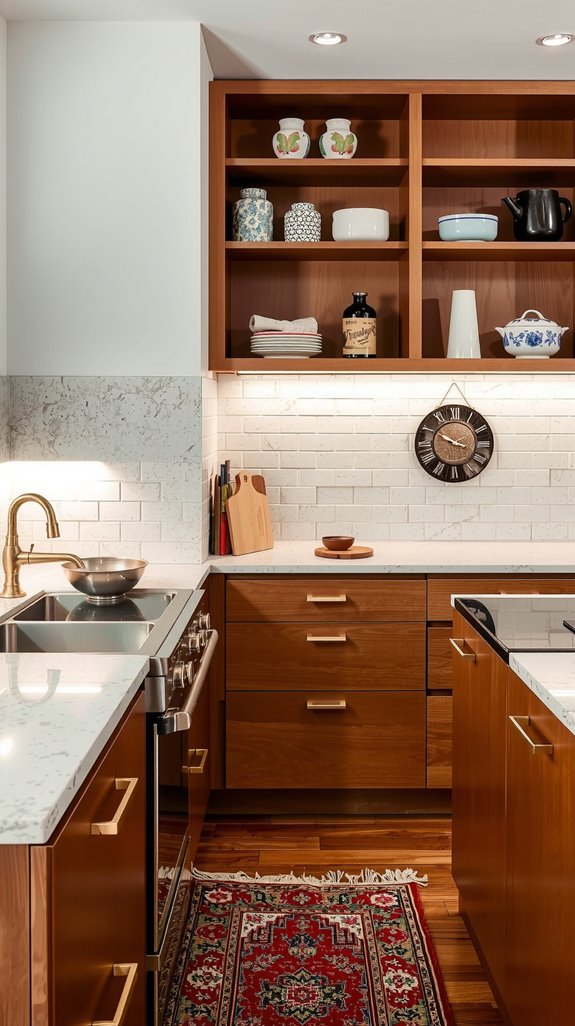 terrazzo countertops enhance vintage charm