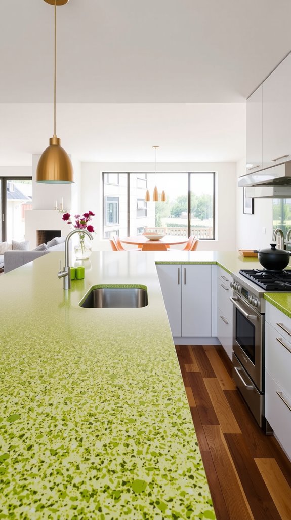 vibrant terrazzo island contrast