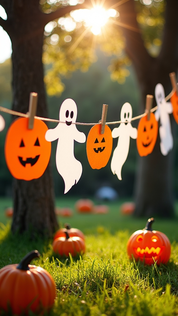 whimsical pumpkin ghost display