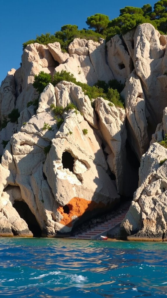 Hidden Caves and Limestone Cliffs Offer Dramatic Natural Beauty