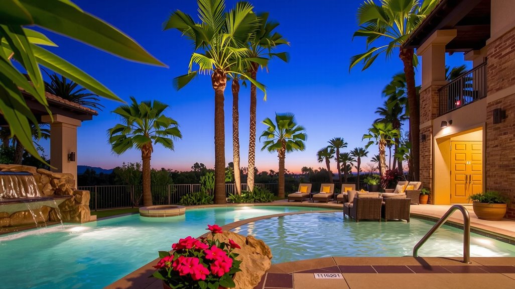 resort style mini pool landscaping