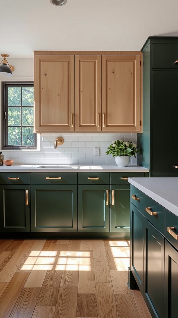 sophisticated green and wood